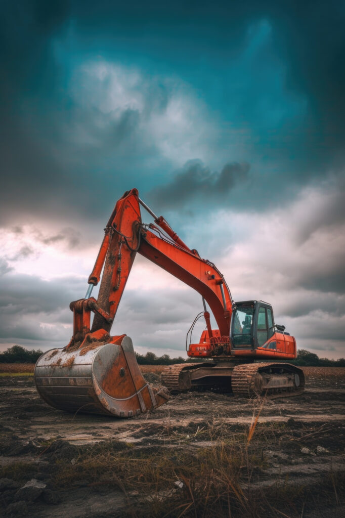 Excavator on the dirt